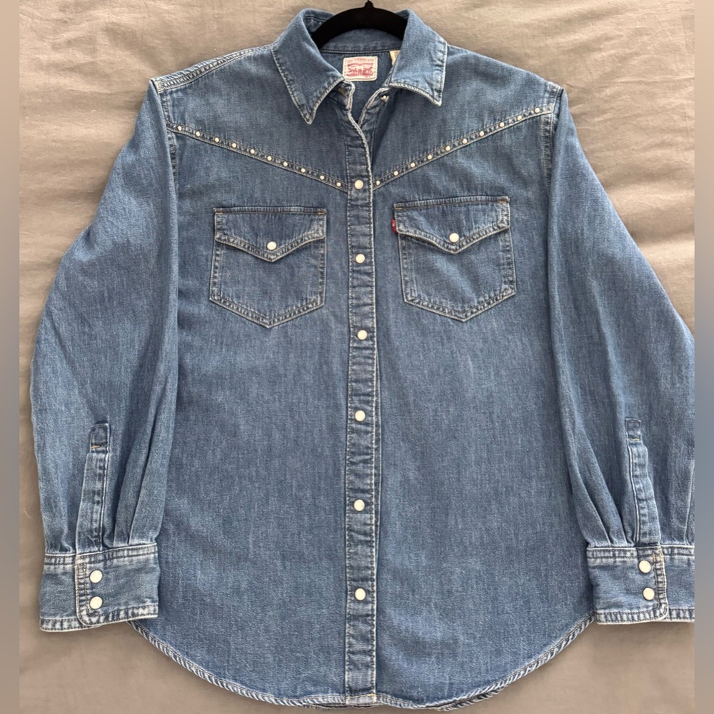 Levi's Blue Denim Shirt with Studded Details